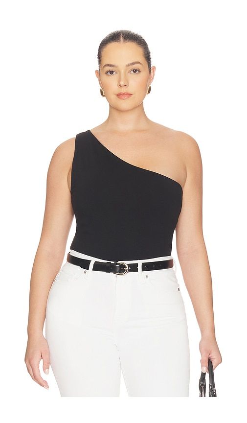 Super Stretch One Shoulder Tank Top in Black. - size L (also in M, S, XL, XS) - Good American - Modalova