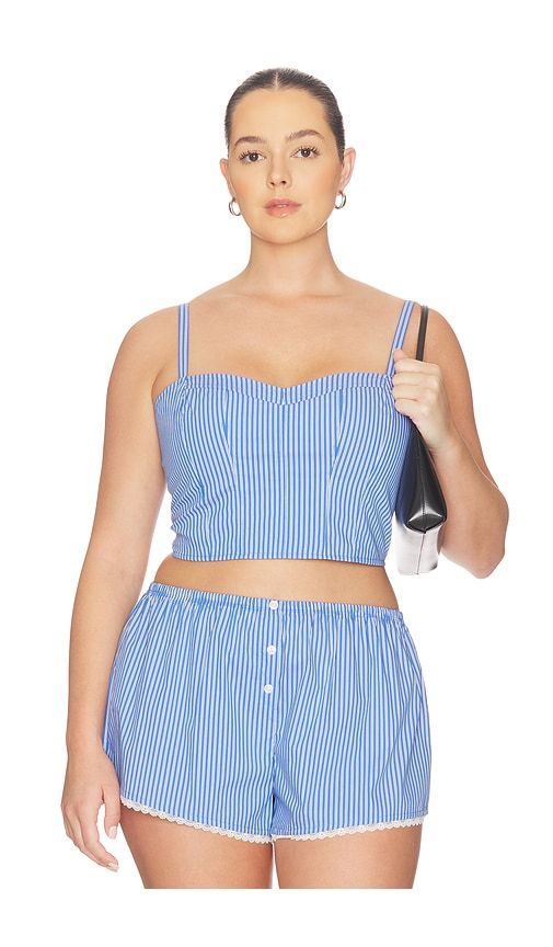 Poplin Bustier Cami Top in . - size L (also in M, S, XXL) - Good American - Modalova