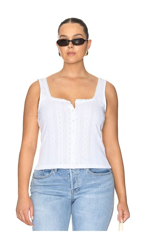The Pointelle Button Down Tank Top in . - size M (also in L) - Good American - Modalova