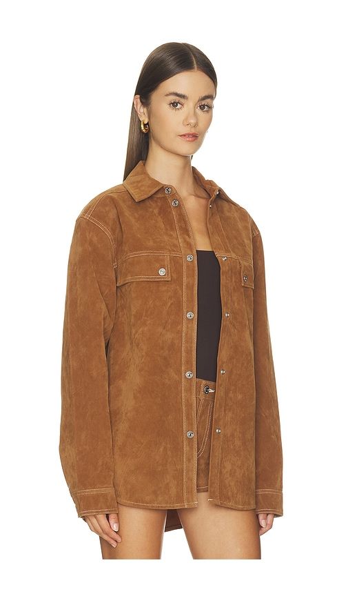 The Better Than Suede Overshirt in Brown. - size L (also in M, S, XL/1X, XS) - Good American - Modalova