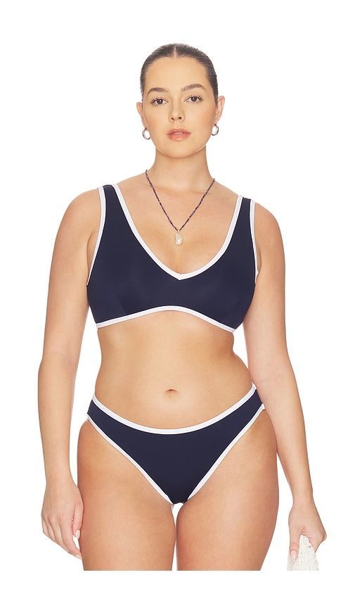 Compression Deep V Bikini Top in Navy. - size M (also in S, XL, XS, XXL) - Good American - Modalova