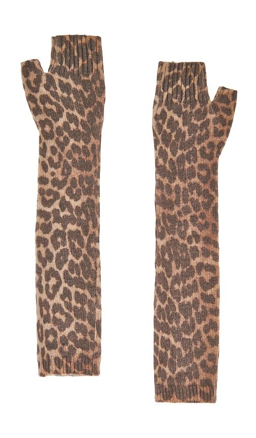 Graphic Wool Knit Sleeve Warmers in Brown - Ganni - Modalova