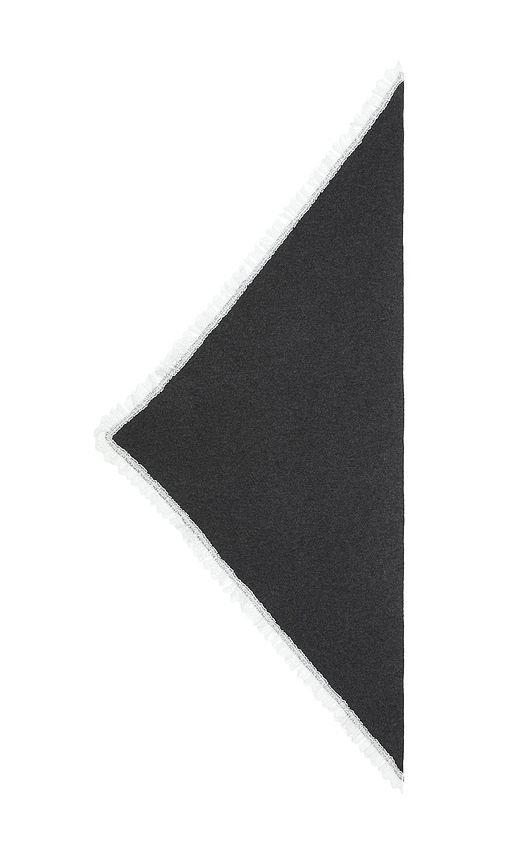 Wool Lace Triangular Scarf in Grey - Ganni - Modalova