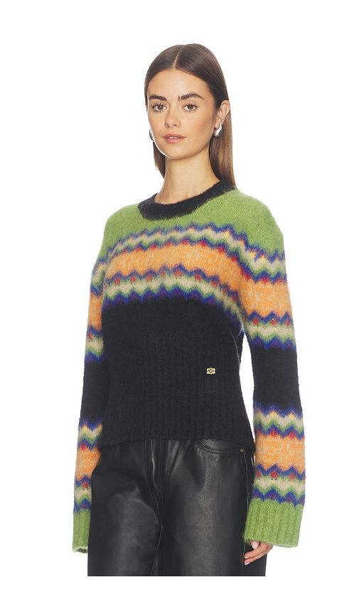Brushed Alpaca Fairisle Sweater in Multi. - size L (also in M, S, XS) - Ganni - Modalova