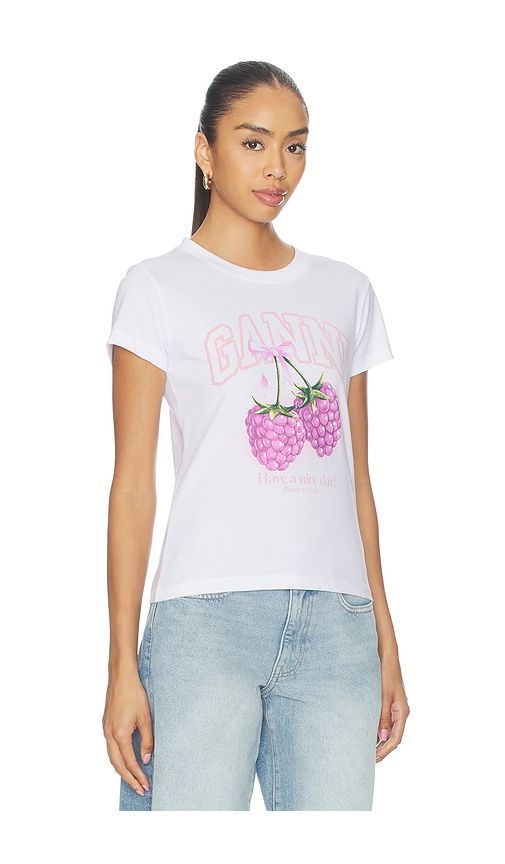 Baby Fit Raspberry T-shirt in White. - size XL (also in XS) - Ganni - Modalova