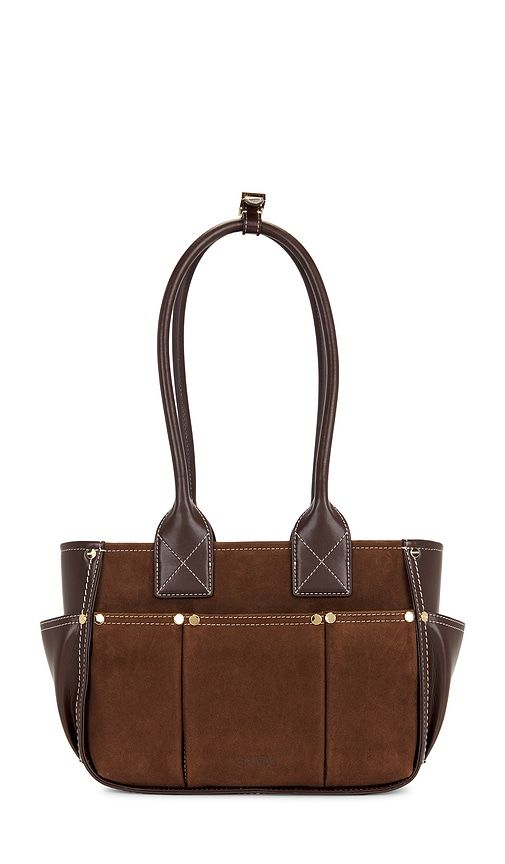 Posy Small Recycled Suede Bag in Brown - Ganni - Modalova