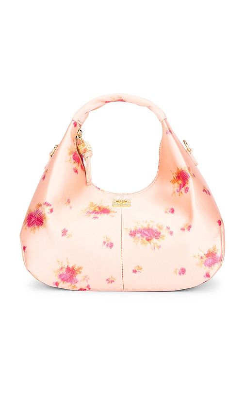 Hobo Mini Printed Satin Bag in Peach - Ganni - Modalova