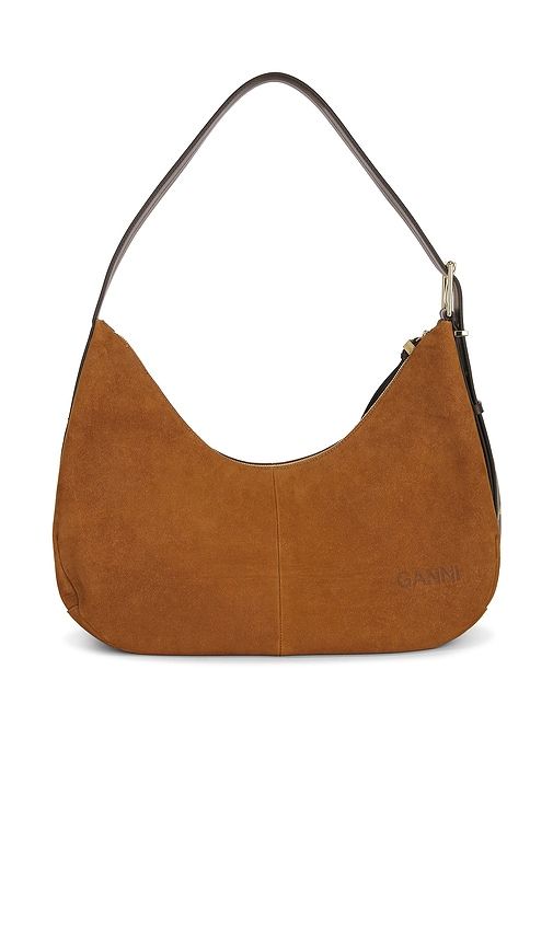Hobo Belt Medium Suede Bag in Brown - Ganni - Modalova