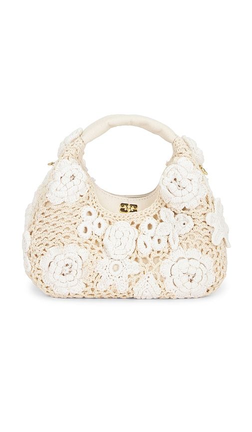 Hobo Mini Crochet Bag in White - Ganni - Modalova