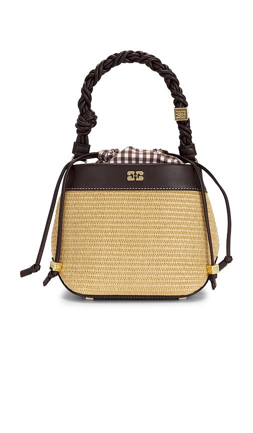 Ganni Bou Bucket Raphia in Brown - Ganni - Modalova