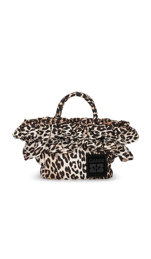 Mini Shopper Ruffle Print in Brown - Ganni - Modalova