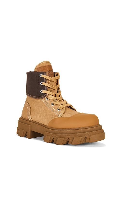 Cleated Canvas Trail Boot in Tan. - size 36 (also in 37, 40) - Ganni - Modalova