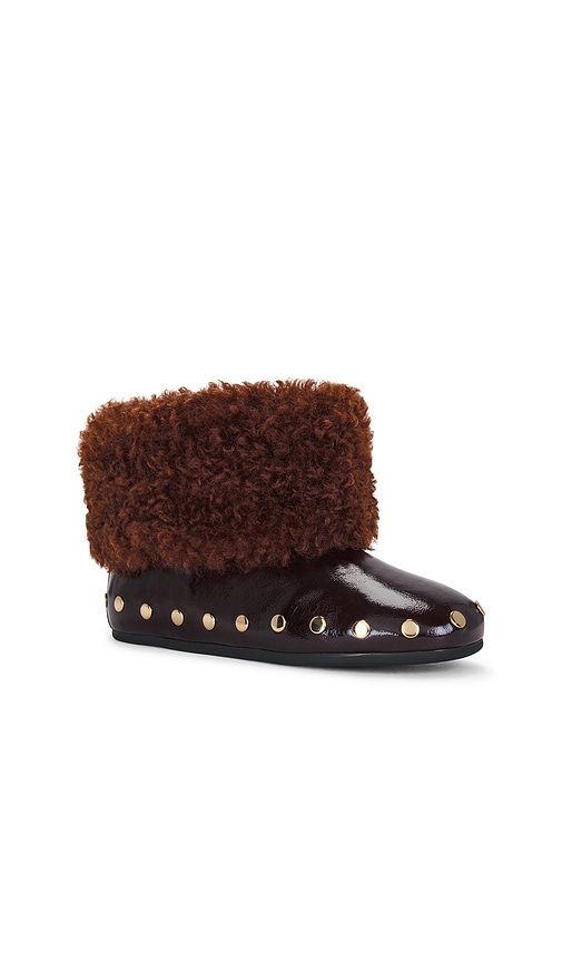 Jenny Low Boot Deep Shine Faux Fur in Brown. - size 36 (also in 37, 38, 39, 40) - Ganni - Modalova