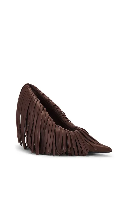 Amelia Fringes Heel in Chocolate. - size 35 (also in 36, 36.5) - GIA BORGHINI - Modalova