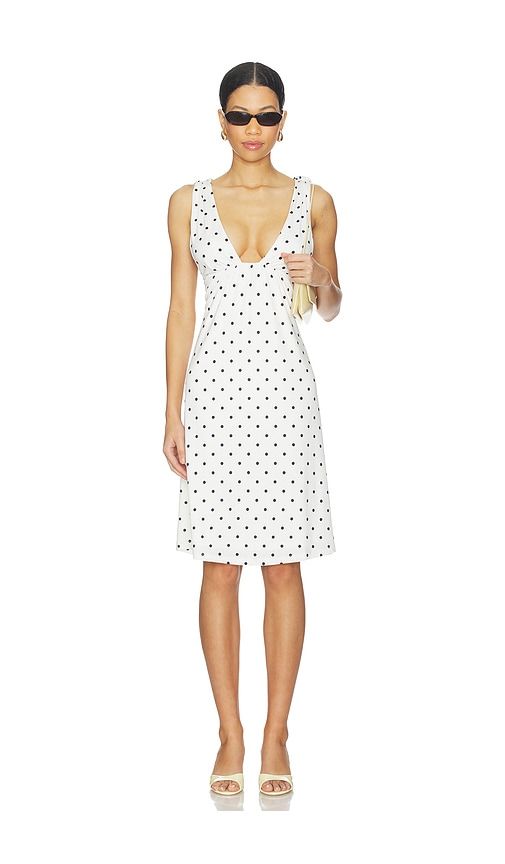 X REVOLVE Sabrina Dress in White,Black. - size S (also in XS, M, L, XL) - Geel - Modalova