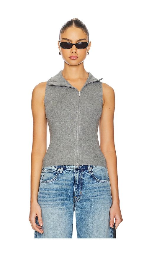 Double Zip Vest in Grey. - size L (also in M, S, XL, XS) - Geel - Modalova