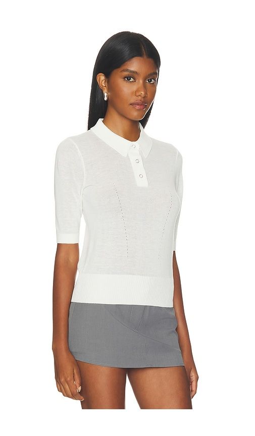 Beatrice Knit Polo in White. - size L (also in M, S, XS) - Geel - Modalova