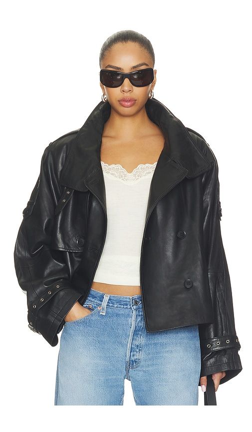 Avic Leather Jacket in . - size 32 (also in 34, 36, 38) - Gestuz - Modalova