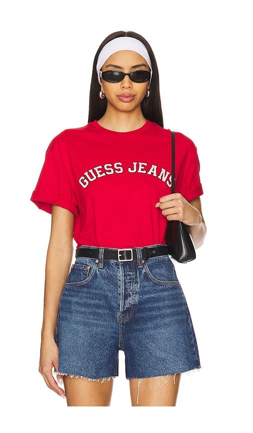 Short Sleeve Collegiate Tee in Red. - size L (also in M, S, XL/1X, XS) - Guess Jeans - Modalova