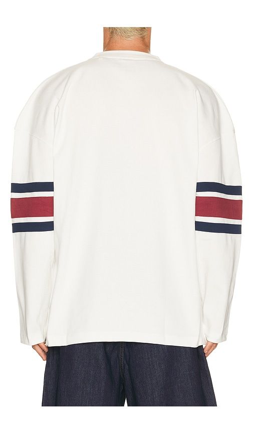 Long Sleeve Hockey Jersey in White. - size L (also in XL/1X) - Guess Jeans - Modalova