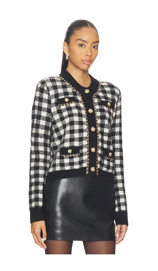 Selma Houndstooth Cardigan in ,White. - size S (also in XL, XS) - Generation Love - Modalova