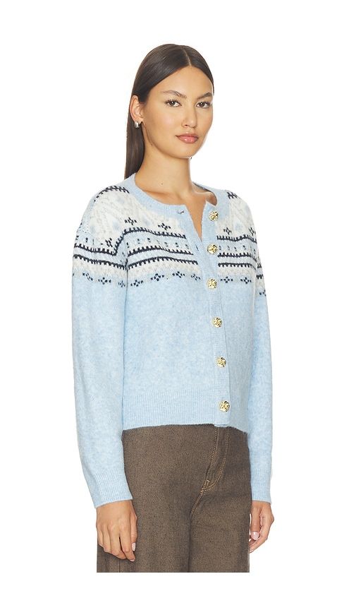 Hilda Fairisle Cardigan in Blue. - size L (also in M, S, XL, XS) - Generation Love - Modalova