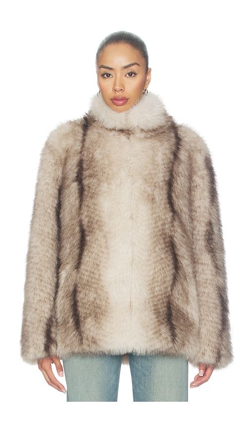 Genesis Faux Fur Jacket in Beige. - size XS (also in S, M, L, XL) - Generation Love - Modalova