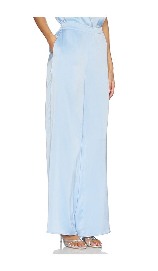 Kelela Hammered Satin Pants in Blue. - size M (also in S, XL, XS) - Generation Love - Modalova