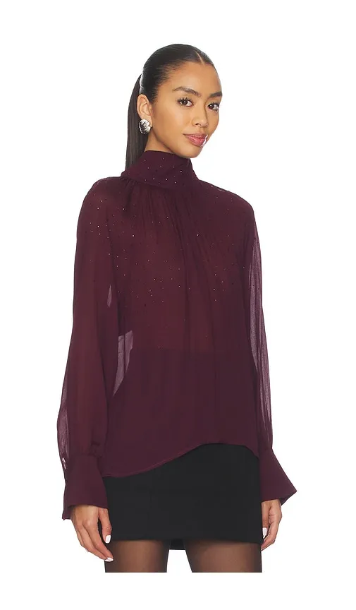 Noor Crystal Blouse in Burgundy. - size L (also in M, S, XL, XS) - Generation Love - Modalova