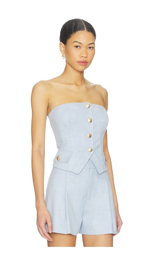 Ellery Chambray Suiting Bustier in Baby Blue. - size L (also in M, S, XL, XS) - Generation Love - Modalova
