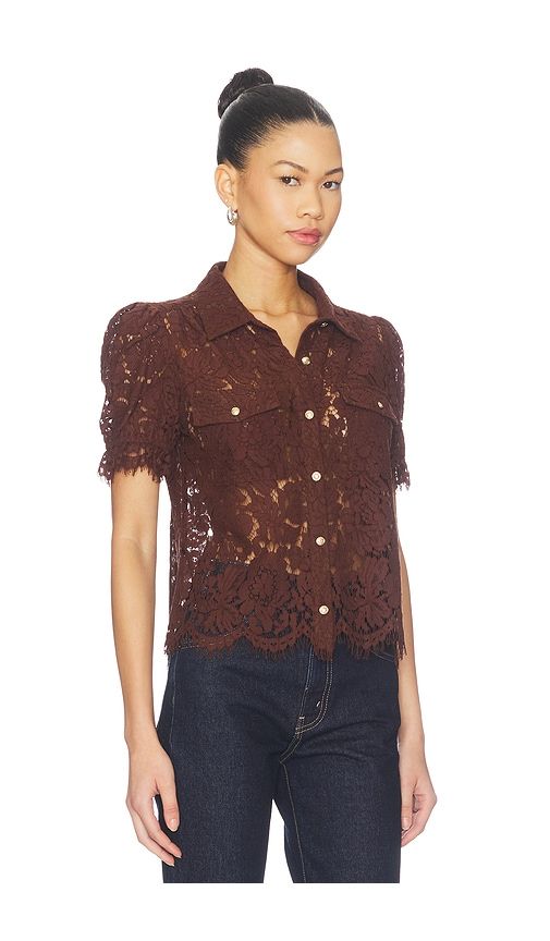 Mikaelle Lace Shirt in Brown. - size L (also in M, S, XL, XS) - Generation Love - Modalova