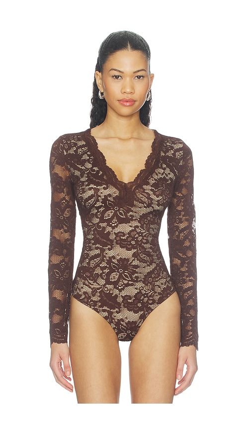 Alessia Lace Bodysuit in Brown. - size L (also in M, S, XL, XS) - Generation Love - Modalova