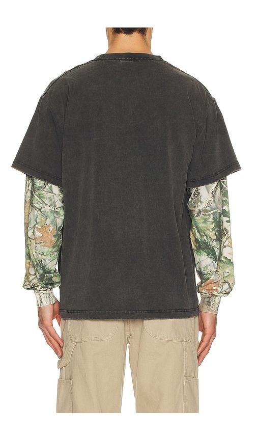Stencil Spray Layered Long Sleeve Tee in Black. - size L (also in M, XL/1X) - Gothicmochas - Modalova