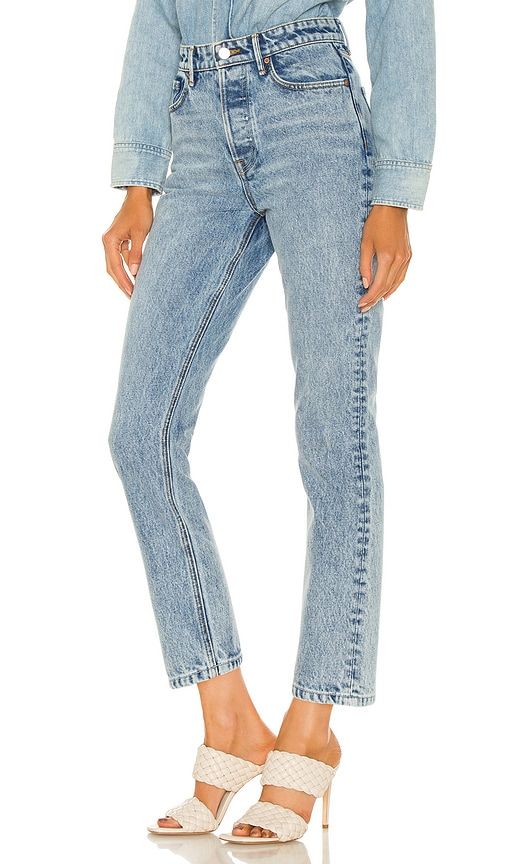 Karolina High Rise Straight Crop in Denim-Light. - size 31 (also in 32) - GRLFRND - Modalova