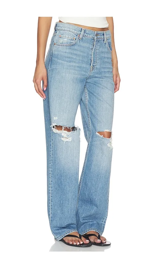 Bella Low Rise Boyfriend in Blue. - size 25 (also in 29) - GRLFRND - Modalova