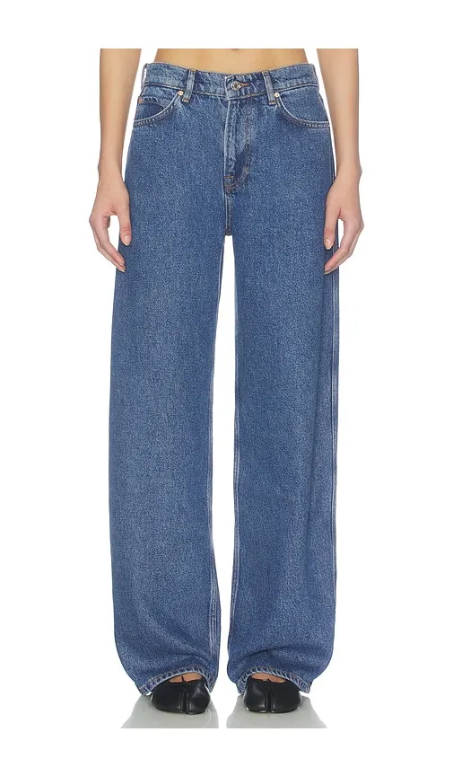 Austen Low Rise Curve in Blue. - size 23 (also in 24, 25, 26, 27, 28, 29, 30, 31) - GRLFRND - Modalova