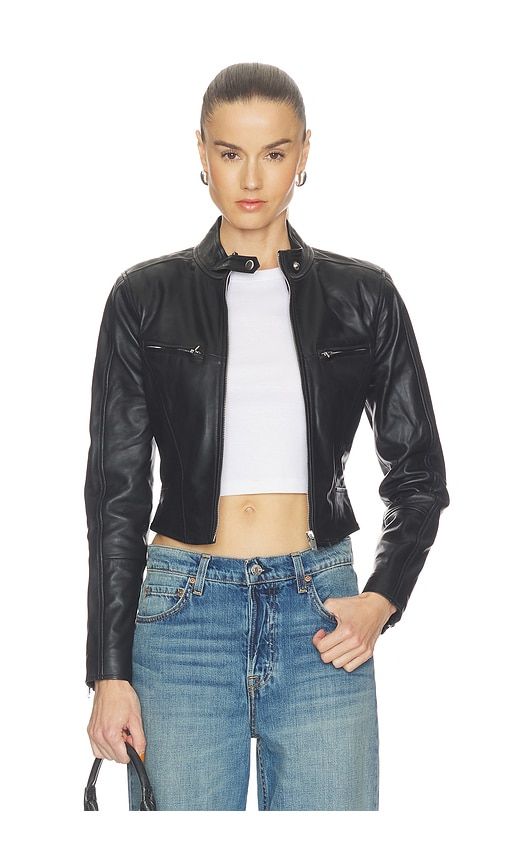 Danica Leather Racer Jacket in . - size S (also in XS, XXS) - GRLFRND - Modalova