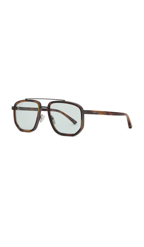 Noble Tip Rectangular Sunglasses in Brown - Gucci - Modalova