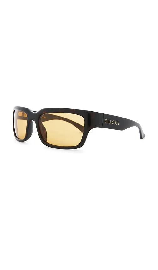 Rectangular Sunglasses in Brown - Gucci - Modalova