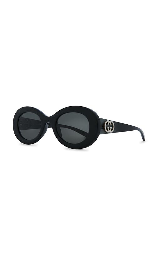 Gucci Oval Sunglasses in Black - Gucci - Modalova