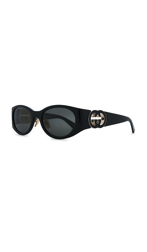 Gucci Oval Sunglasses in Black - Gucci - Modalova