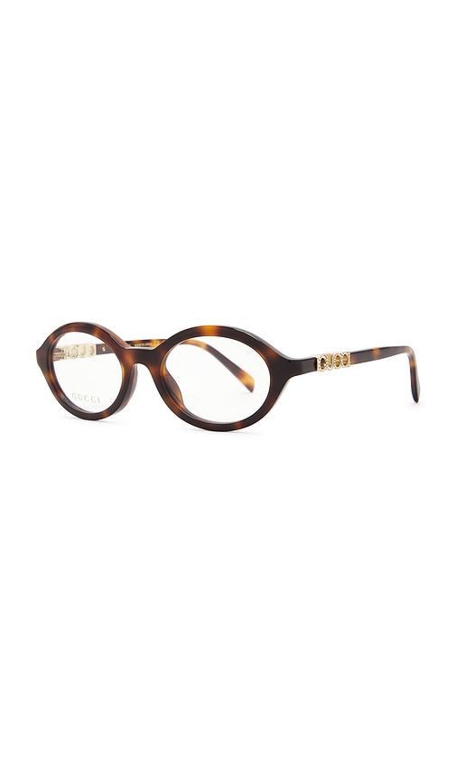 Gucci Oval Eyeglasses in Brown - Gucci - Modalova