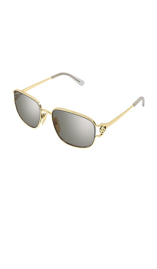 Rectangular Sunglasses in Metallic Gold - Gucci - Modalova