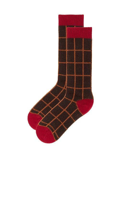 The Checker Soft Sock in Brown - Guest In Residence - Modalova