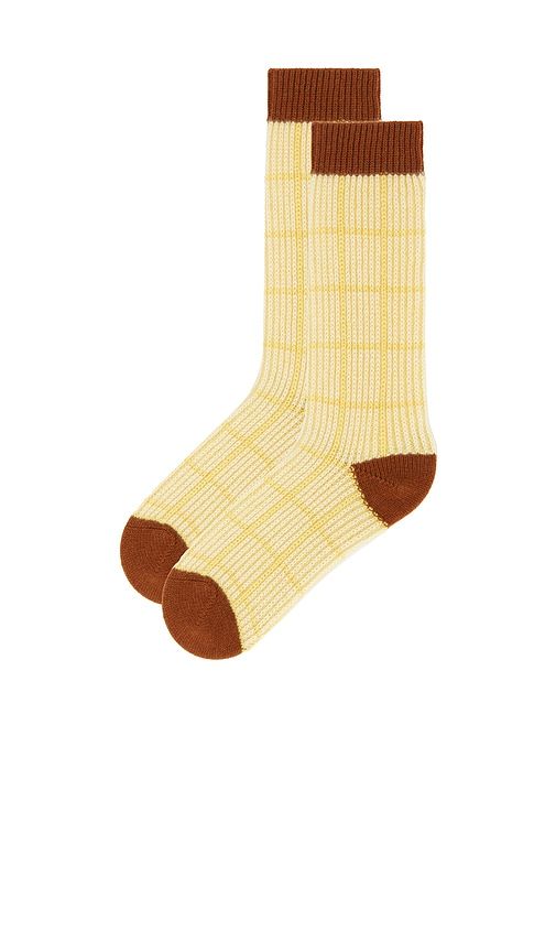 The Checker Soft Sock in Yellow - Guest In Residence - Modalova