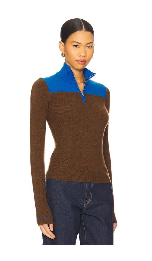 Alpine Half Zip Sweater in Brown,Blue. - size M (also in S) - Guest In Residence - Modalova