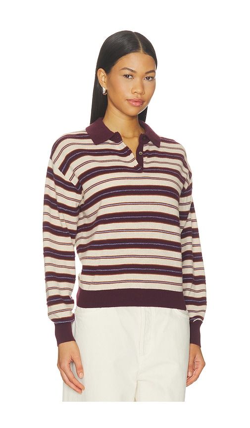 Collegiate Stripe Polo Sweater in Brown. - size S (also in XS, M, L) - Guest In Residence - Modalova