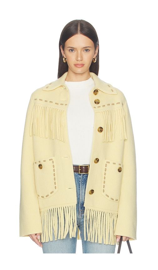 Western Fringe Jacket in Yellow. - size S (also in XS, L) - Guest In Residence - Modalova