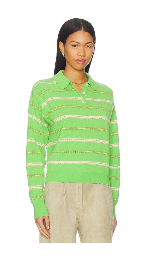 Collegiate Stripe Polo in Green. - size M (also in XS) - Guest In Residence - Modalova