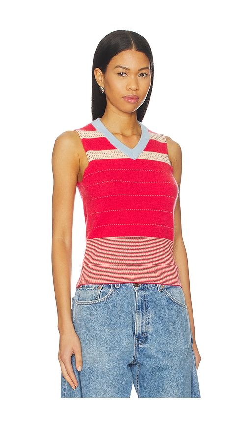 Collegiate Stripe Vest in Red. - size M (also in S, XS) - Guest In Residence - Modalova